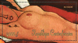 Paintings of Amedeo Modigliani Stamp Nu Couche S/S MNH #3536 / Bl.922