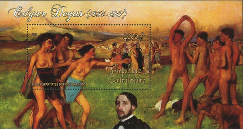 Edgar Degas Stamp Filles Spartiates Difficile Garcons S/S MNH #3436 / Bl.870