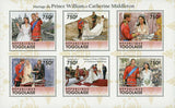 Royal Wedding Stamp Prince William & Kate Middleton S/S MNH #4079-4084