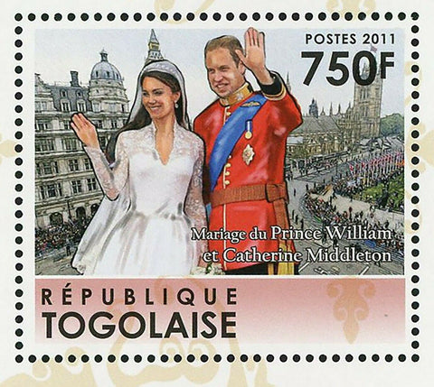 Royal Wedding Stamp Prince William & Kate Middleton S/S MNH #4079-4084