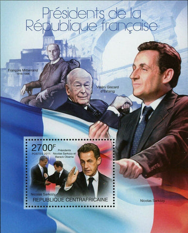 French Presidents Stamp Nicolas Sarkozy Francois Mitterrand S/S MNH #3159/Bl.747