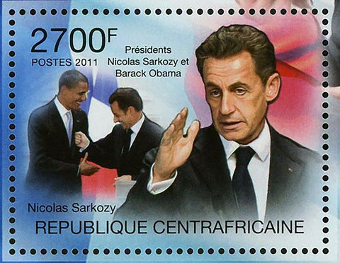 French Presidents Stamp Nicolas Sarkozy Francois Mitterrand S/S MNH #3159/Bl.747