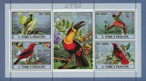 Birds Stamp Couroucou Orange Ramphocelus Scarlatte Souvenir Sheet MNH #3028-3031