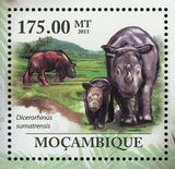 Sumatran Rhinoceros Stamp Dicerorhinus Sumatrensis S/S MNH #4457 / Bl.421