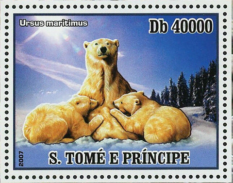 Bears Stamp Wild Animal Ursus Maritimus Mammal Souvenir Sheet MNH #3053 / Bl.598