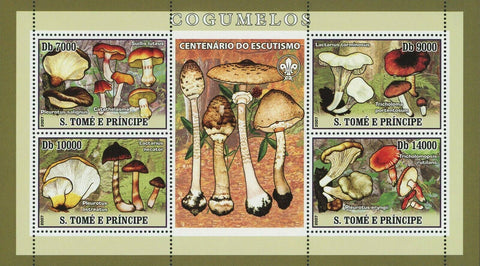 Mushrooms Stamps Suillus Luteus Catathelasma Pleuritis Salignus S/S MNH #3004