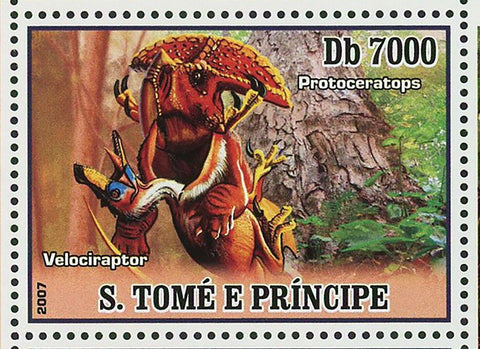 Dinosaurs Stamp Velociraptor Protoceratops Oviraptor Beipiaosaurus S/S MNH #3020