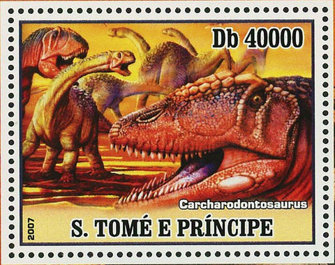 Dinosaurs Stamp Prehistoric Animals Carcharodontosaurus S/S MNH #3046 / Bl.591