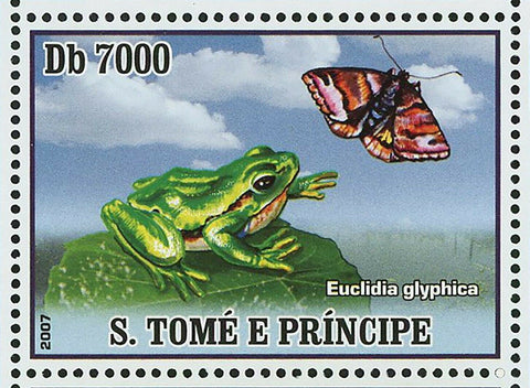 Butterflies Stamp Lizard Insects Euclidia Glyphica Leiothrix Lutea S/S MNH #3016