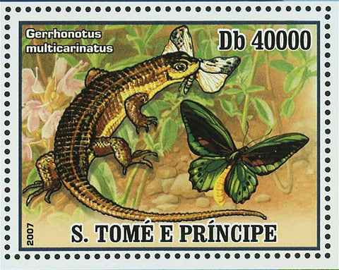 Butterflies Stamp Lizards Insects Gerrhonotus Multicarinata S/S MNH #3047/Bl.592