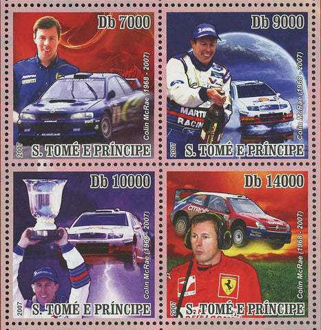 Colin McRae Stamp Cars Races Sport Rally Championship S/S MNH #3128-3131