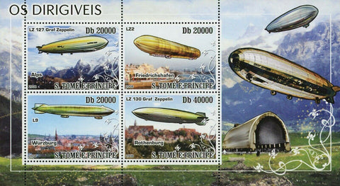 Dirigibles Models Stamp LZ 127 Graf Zeppelin Alps LZ2 Rothenburg S/S MNH #3601