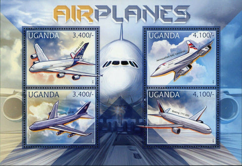 Airplanes Stamp Airbus A380 Boeing 777-300 Boeing 747-8 Cocorde S/S MNH #2921