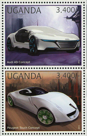 Futuristic Concept Cars Stamp Audi A9 Honda 3R-C Peugeot Touch Concept S/S MNH