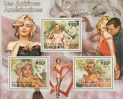 The American Actresses Stamp Marilyn Monroe Souvenir Sheet MNH #4241-4243