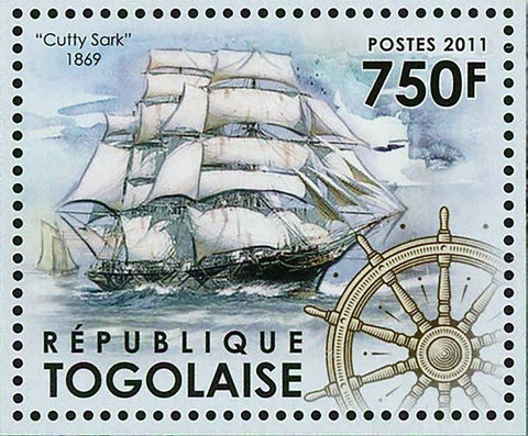 Tall Ships Stamp Cutty Sark 1869 Brick "Hector Ship" Transportation S/S MNH