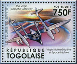 Space Tourism Stamp Virgin Galactic Spaceshiptwo MotherShip Eve S/S MNH