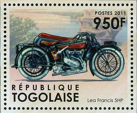 Motorcycle Stamp Lea Francis 5hp Scott Flying Squirrel Rudge-Multi S/S MNH #4381