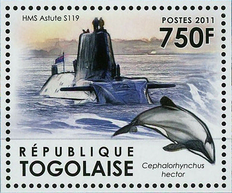 Submarines & Dolphins Stamp HMS Astute S119 K-284 Akula S/S MNH #4337-4339