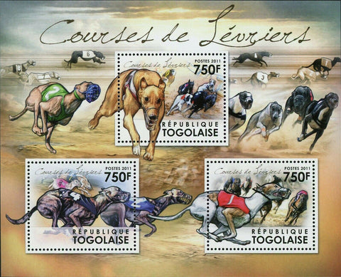 Racing Greyhounds Stamp Dogs Race Souvenir Sheet MNH #4317-4319