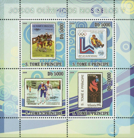 Olympic Games on Stamps Basketball Skiing Lake Placid S/S MNH #3476-3479