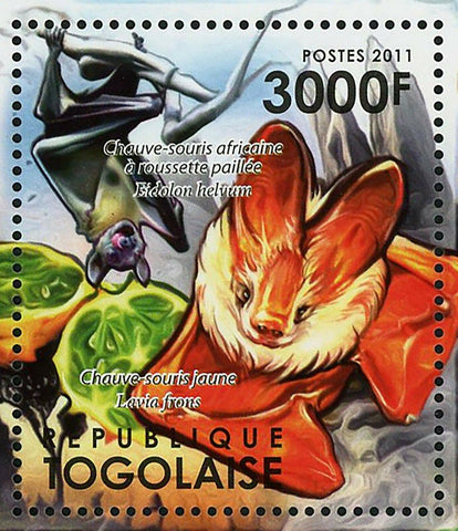 Bats Stamp International Year Fruits Epomops Franqueti S/S MNH #4063 / Bl.622