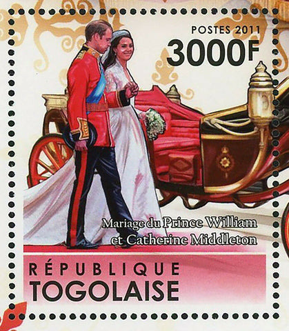 Royal Wedding Stamp Prince William Kate Middleton S/S MNH #4085 / Bl.626