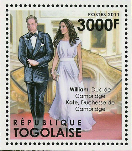 The Young Royal Couple Stamp Prince William & Katherine Middleton S/S MNH #4304