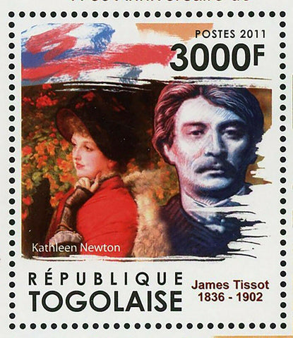 James Tissot Stamp Kathleen Newton Seaside Autoportrait S/S MNH #4018 / Bl.613