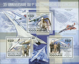 Concorde Stamp First Commercial Flight of Concorde Airplane S/S MNH #4257-4259
