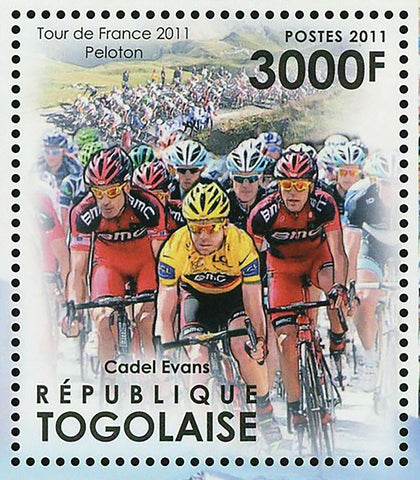 Tour de France Stamp Cadel Evans Peloton 2011 Sport Cycling S/S MNH #4308/Bl.673