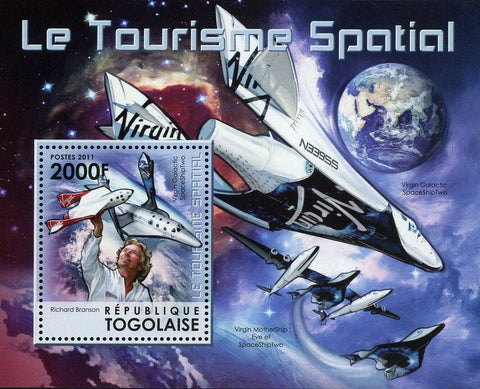 Space Tourism Stamp Virgin Galactic Richard Branson S/S MNH #4356 / Bl.685