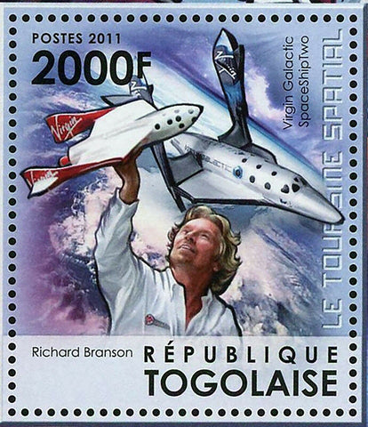 Space Tourism Stamp Virgin Galactic Richard Branson S/S MNH #4356 / Bl.685