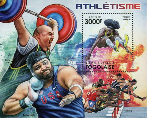 Athletics Stamp Yargelis Savigne Hurdling Chris Rae Reese Hoffa S/S MNH #4376