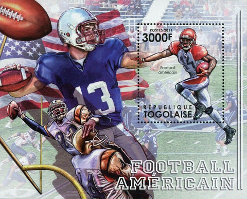 American Football Stamp Sport Cheerleader Field Souvenir Sheet MNH #4364 /Bl.687