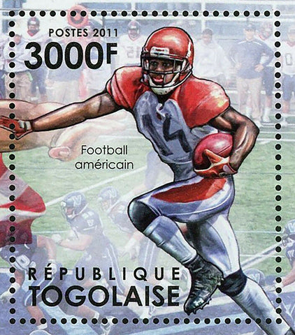American Football Stamp Sport Cheerleader Field Souvenir Sheet MNH #4364 /Bl.687