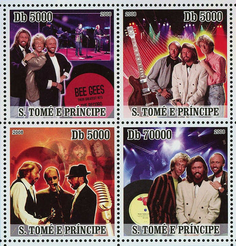 Bee Gees Stamp Music Band Greatest Hits Souvenir Sheet MNH #3287-3290