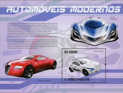 Modern Cars Stamp Audi R-Zero Mazda Furai Audi O Souvenir Sheet MNH #4357/Bl.749