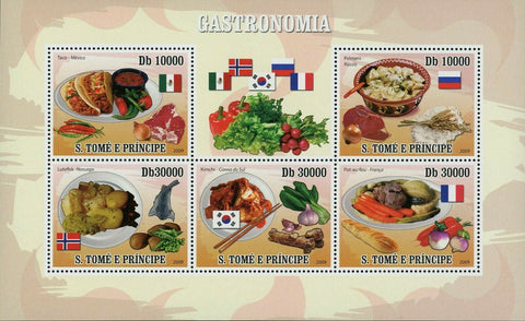 Gastronomy Stamp Tacos Lutefisk Kimchi Pelmeni Pot-au-feu S/S MNH #4180-4184