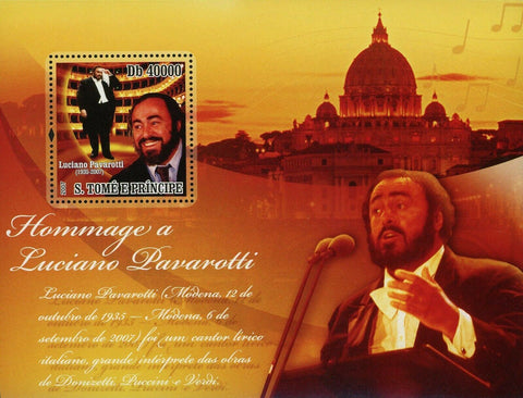 Luciano Pavarotti Stamp Historical Figure Music Tenor S/S MNH #3137 / Bl.610