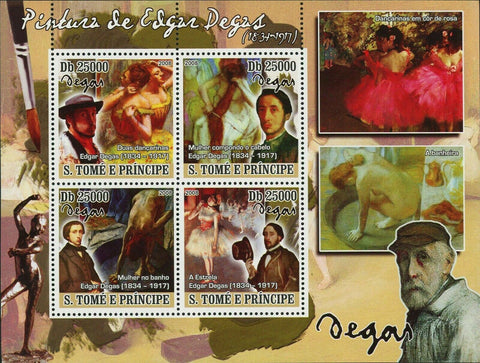 Paintings of Edgar Degas Stamp Two Dancers Woman in the Bath S/S MNH #3731-3734