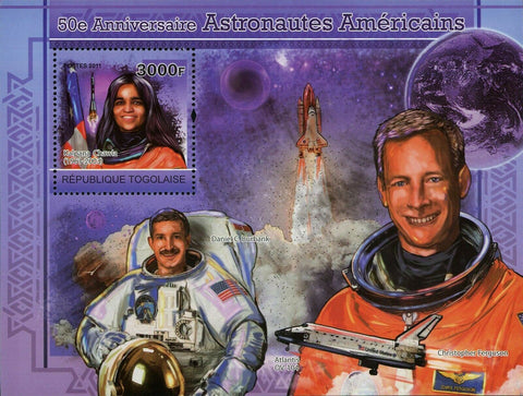 Astronauts of America Stamp Kalpana Chawla Daniel Burbank S/S MNH #3963 / Bl.602