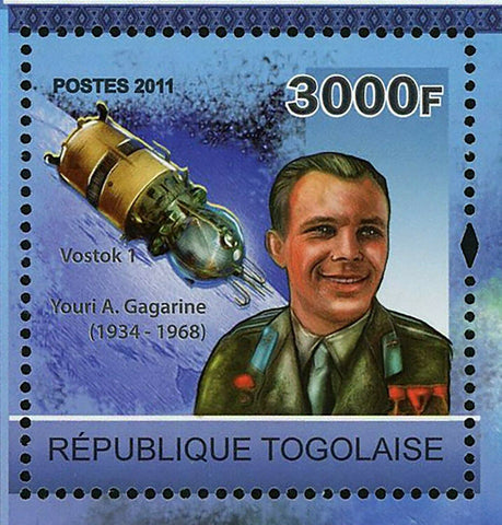 Human Spaceflight Stamp Yuri Gagarin Vostok 1 Space S/S MNH #3953 / Bl.600