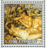 Paintings Renoir Stamp Bather Arranging Her Hair The Nymphs S/S MNH # 2828-2831