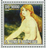 Paintings Renoir Stamp Bather Arranging Her Hair The Nymphs S/S MNH # 2828-2831