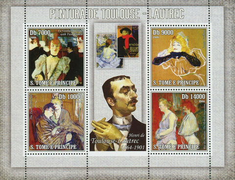 Paintings of Toulouse-Lautrec Stamp The Two Girlfriends S/S MNH #2824-2827