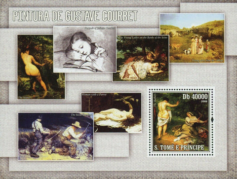 Paintings of Courbet Stamp The Source The Stone Breakers S/S MNH #2847 / Bl.552