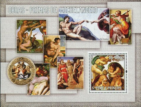 Masterpieces of Michelangelo Stamp The Temptation of Adam and Eve S/S MNH #2844