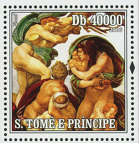 Masterpieces of Michelangelo Stamp The Temptation of Adam and Eve S/S MNH #2844