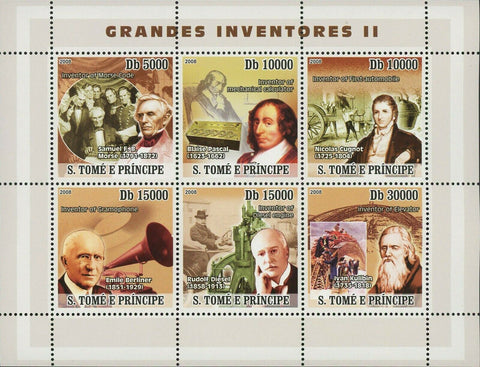 Inventors Stamp Rudolf Diesel Samuel Morse Blaise Pascal S/S MNH #3500-3505